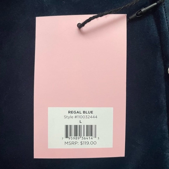 Juicy Couture OG Bling Rhinestone Velour Regal Blue Zip-Up Hoodie Large - Picture 8 of 8